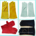 Gants de 14 &#39;&#39; avec des coutures Kevlar, Gants de soudure en cuir de vache Fournisseur, Gants de soudure Fabricant, Gants de travail en cuir pour l&#39;utilisation de soudeuses